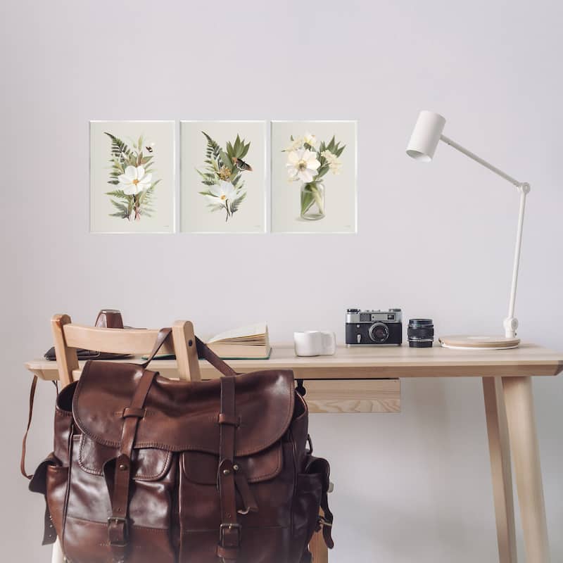 Stupell Country Magnolia Bundles Wall Plaque Art Design By House Fenway (Set of 3)