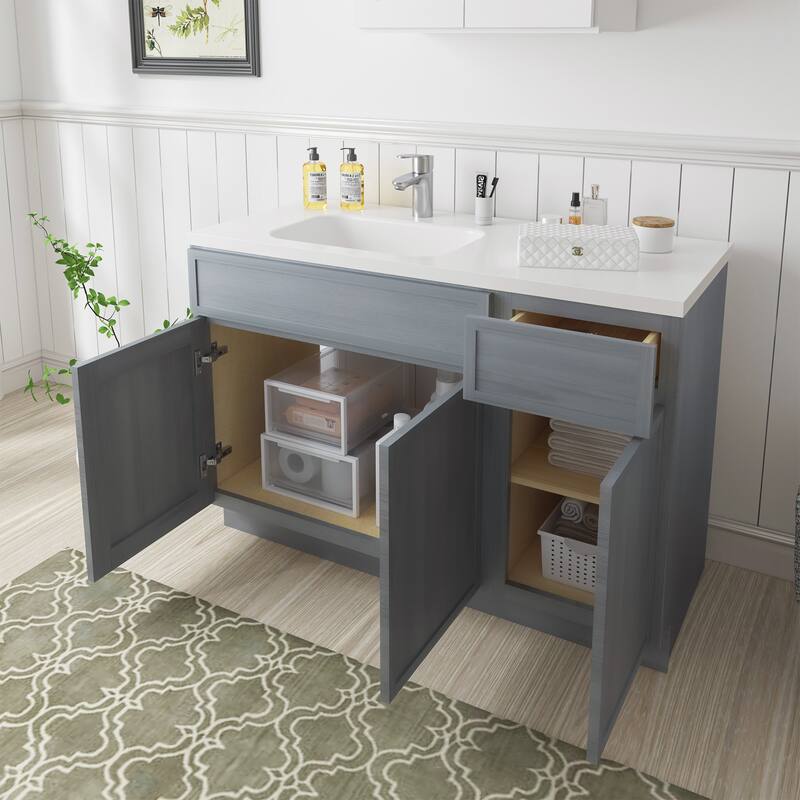 Vanity Art 45" Birch Freestanding Bathroom Vanity Cabinet without Top
