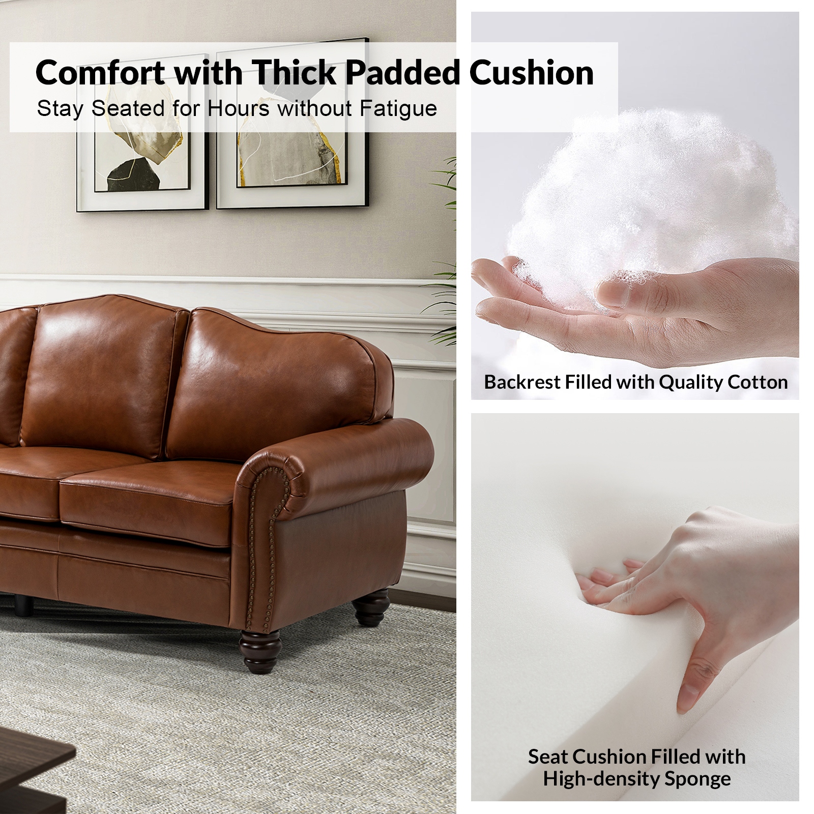 Leather sofa with removable cushions clearance