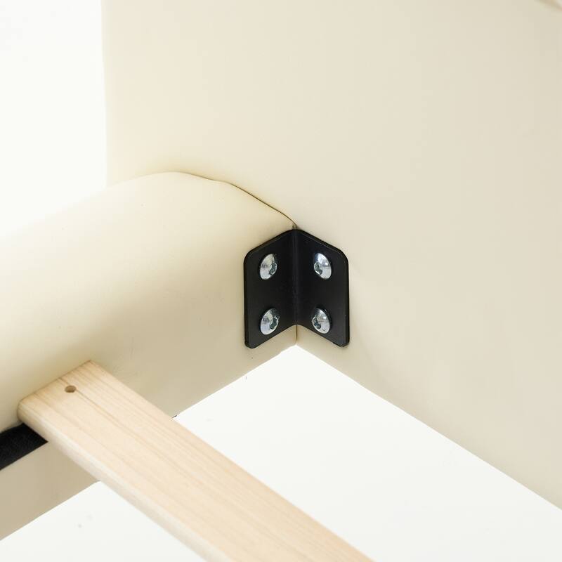 Upholstered Floating Bed Frame with LED Lights, Platform Bed