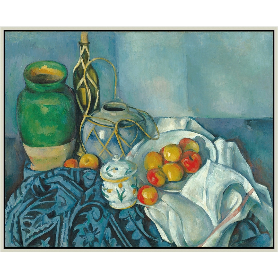 Still Life with Apples 2 by Paul Cézanne Giclee Print Oil Painting Silver  Frame Size 32