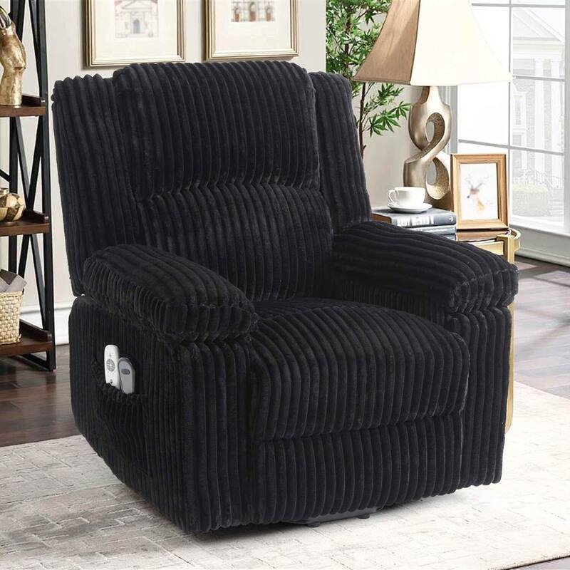 Electric Power Lift Recliner Sofa Chair, Heat and Massage for Living Room, Bedroom - Black