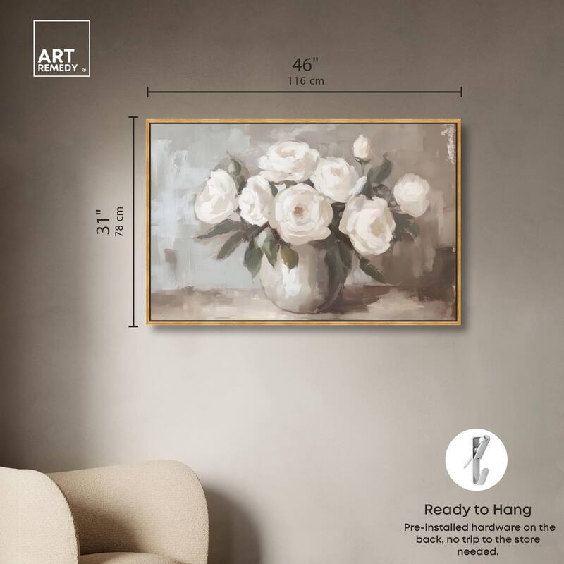 Creamy Cascade Cluster II Canvas by Art Remedy