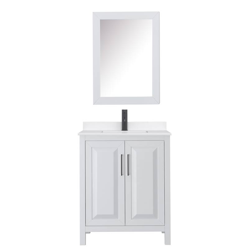 Daria 30-inch Single Vanity, Single Hole Quartz Top, Med Cabinet