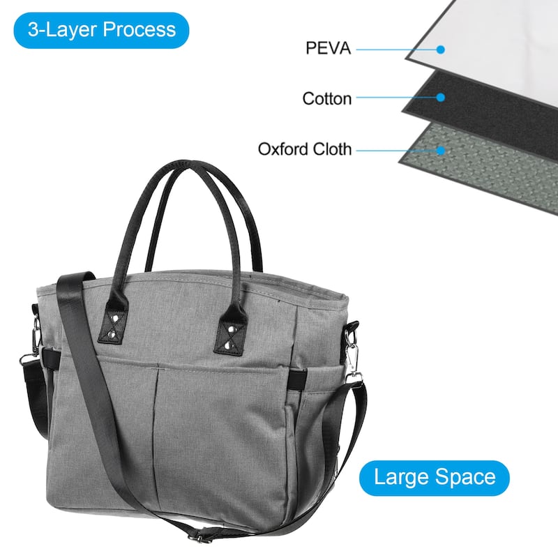 Insulated Lunch Bag, Lunch Tote Bag, 10.63"x5.91"x11.02"