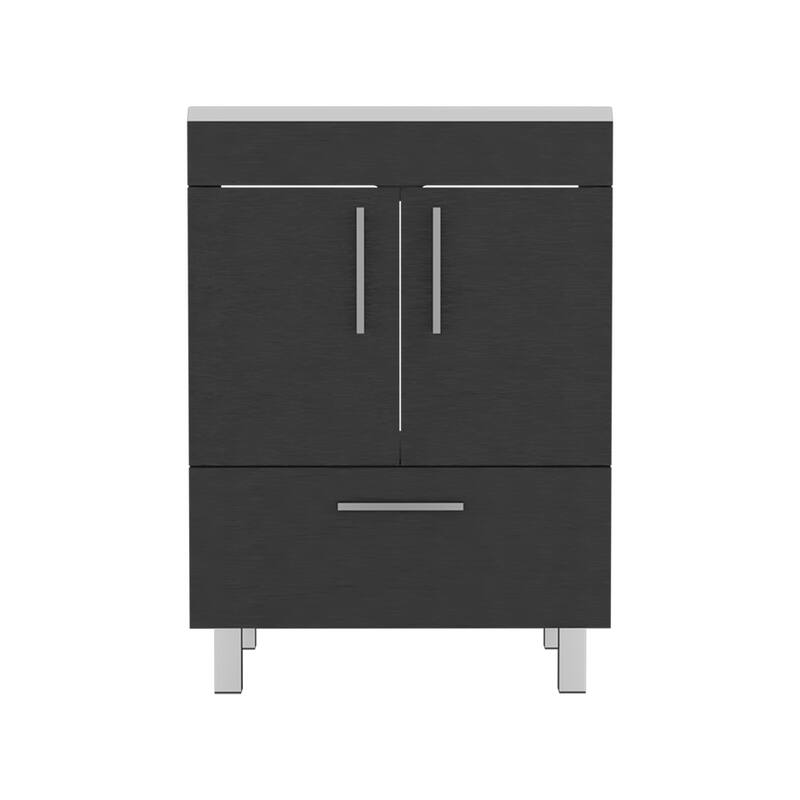 Compact Bathroom Vanity with Double Door Storage, Drawer, and 29.5" Superior Top - 17.7"x23.6"x33.5" - 23.6in L