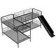 preview thumbnail 6 of 7, Twin Size L-Shaped Bunk Bed with Slide and Ladder, Black