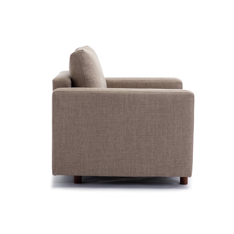 Modern Brown Linen Fabric Modular Sectional Sofa Sponge Upholstered ...