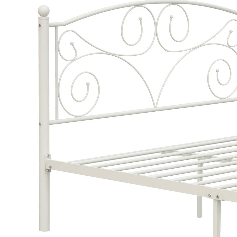 Full Size Metal Bed Frame with Headboard and Footboard, Sturdy System