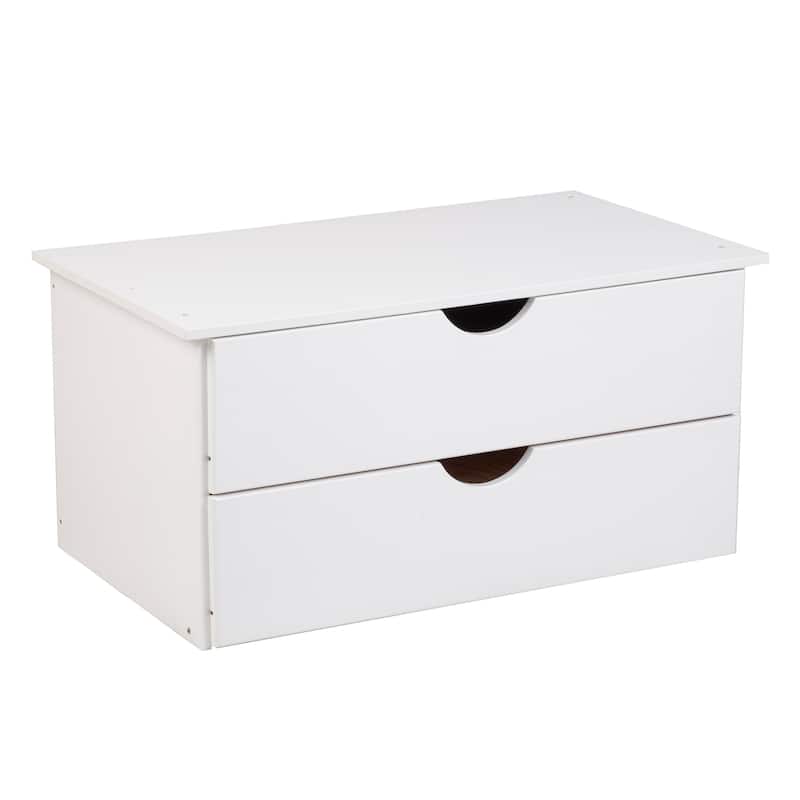 100% Solid Wood 2-Drawer Internal Chest for Cosmo 4-Door Wardrobe by Palace Imports - White