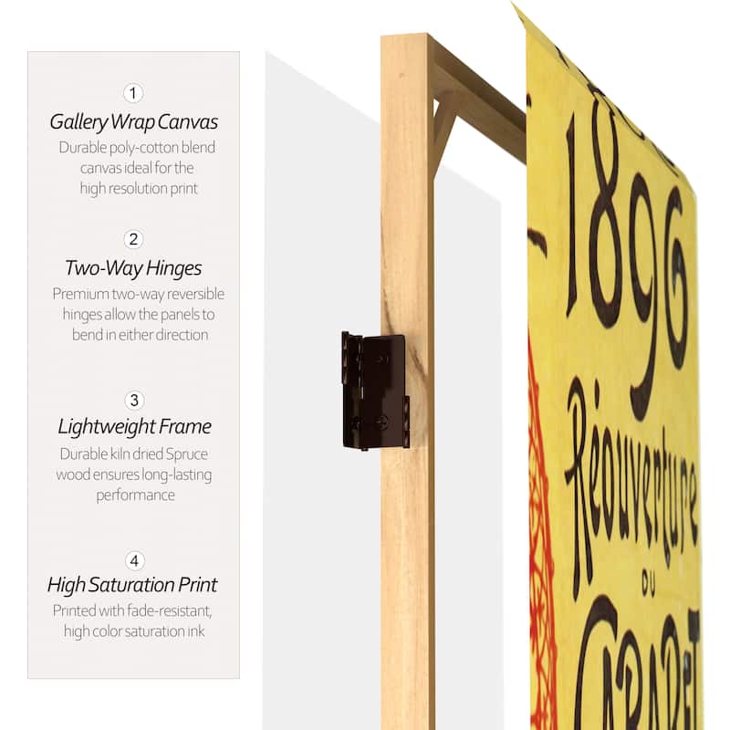 Handmade Canvas Double-sided 6-foot Chat Noir Room Divider (China)