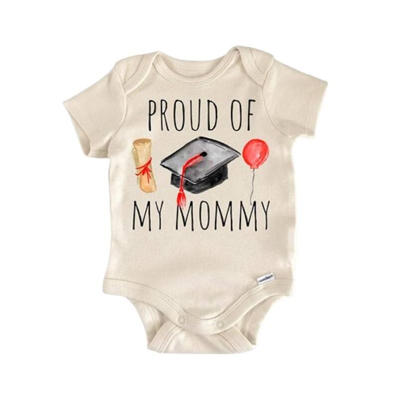 Mom Mommy Graduation School - Baby Boy Girl Clothes Infant Bodysuit Funny Cute Newborn - White - 6-9M