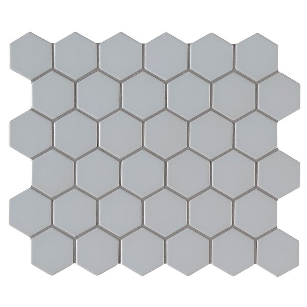 Shop Msi Smot Pt Ret 2hex 12 5 8 X 11 Hexagon Mosaic Sheet Matte Gray Overstock 29777889
