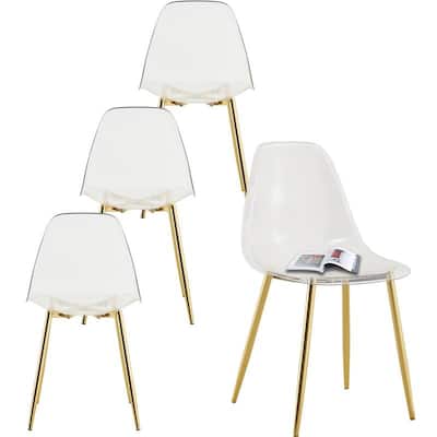Modern Simple Transparent Dining Chair Set of 4
