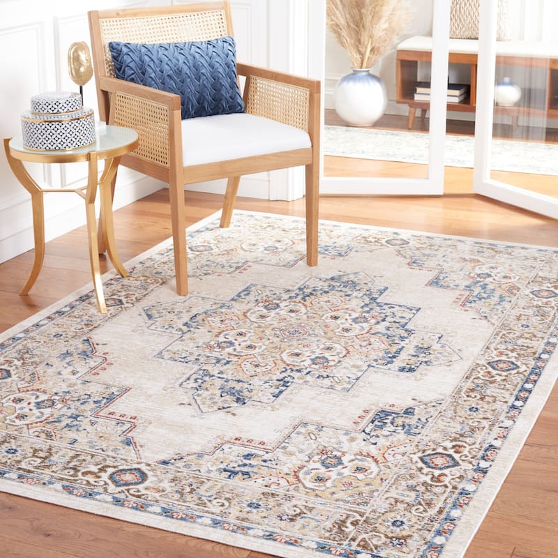 SAFAVIEH, Olympia Desdemona Abstract Rug - 5' x 8' - Beige/Blue