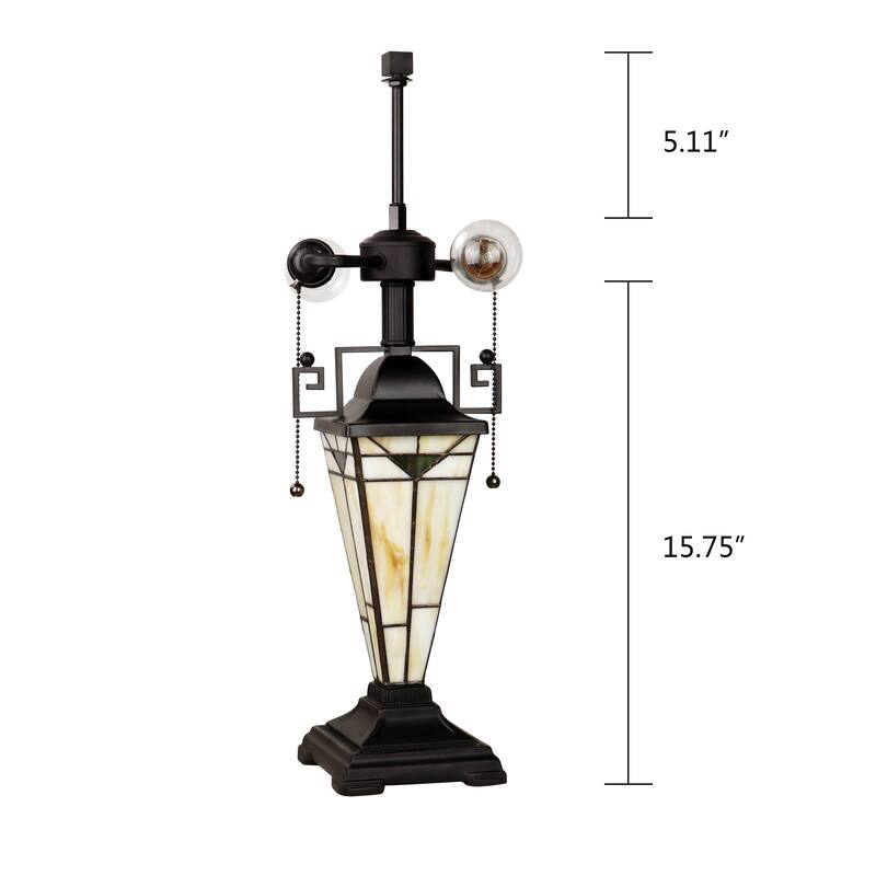 Tiffany Style Victorian Design 3 light Mission Style Table Lamp