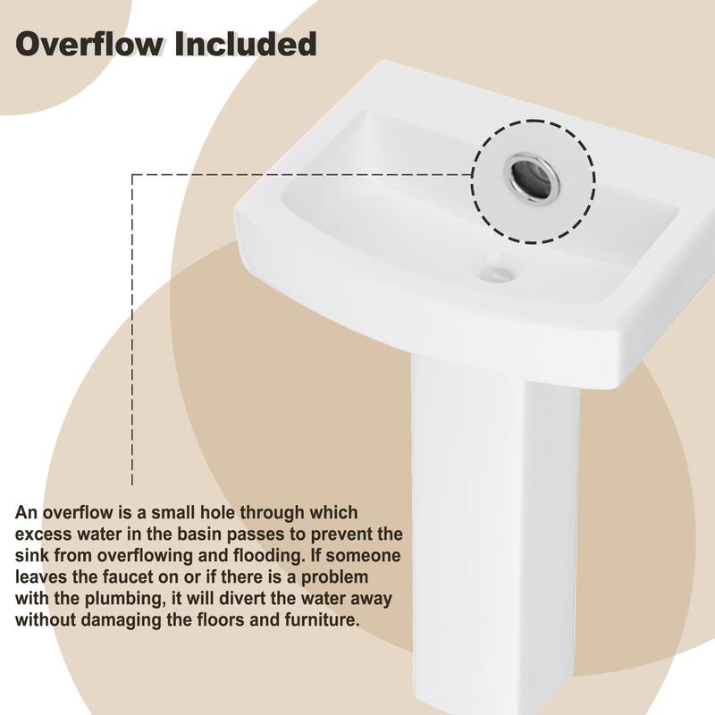 26'' Tall Pedestal Bathroom Sink with Overflow Bed Bath & Beyond