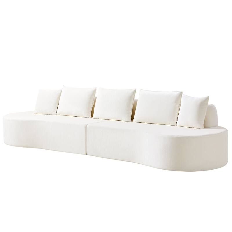 Christopher Knight Home - Curved Modular 138.6" Upholstered Sectional Sofa