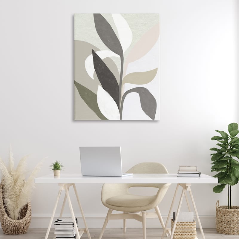 Stupell Soft Modern Organic Leaves Canvas Wall Art Design By June Erica Vess