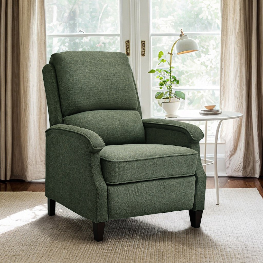 Push-Back Upholstered Recliner with Thickened Seat Cushion Backrest