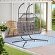 preview thumbnail 10 of 21, Outdoor Rattan Hanging Chair Patio Wicker Egg Chair