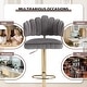 preview thumbnail 30 of 36, HOMEFUN Velvet Swivel Adjustable Height Scallop Bar Stools With Footrest(set of 2)