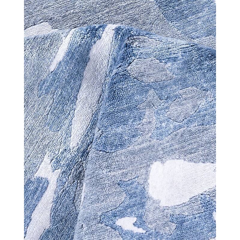 Modern One-of-a-Kind Hand-Knotted Area Rug, Light Gray - 8' 2" x 9' 10"