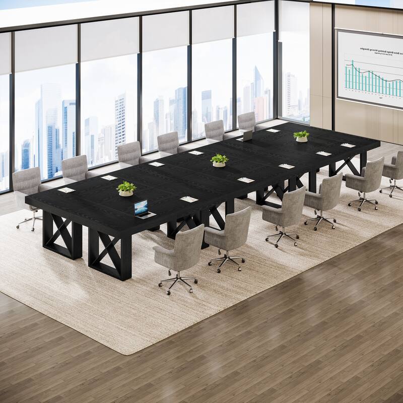 63-Inch Long Wood Conference Table, Simple Meeting Desk for Home Office & Small Team Gatherings