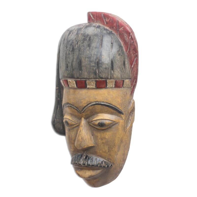 Novica Handmade British Chief African Wood Mask
