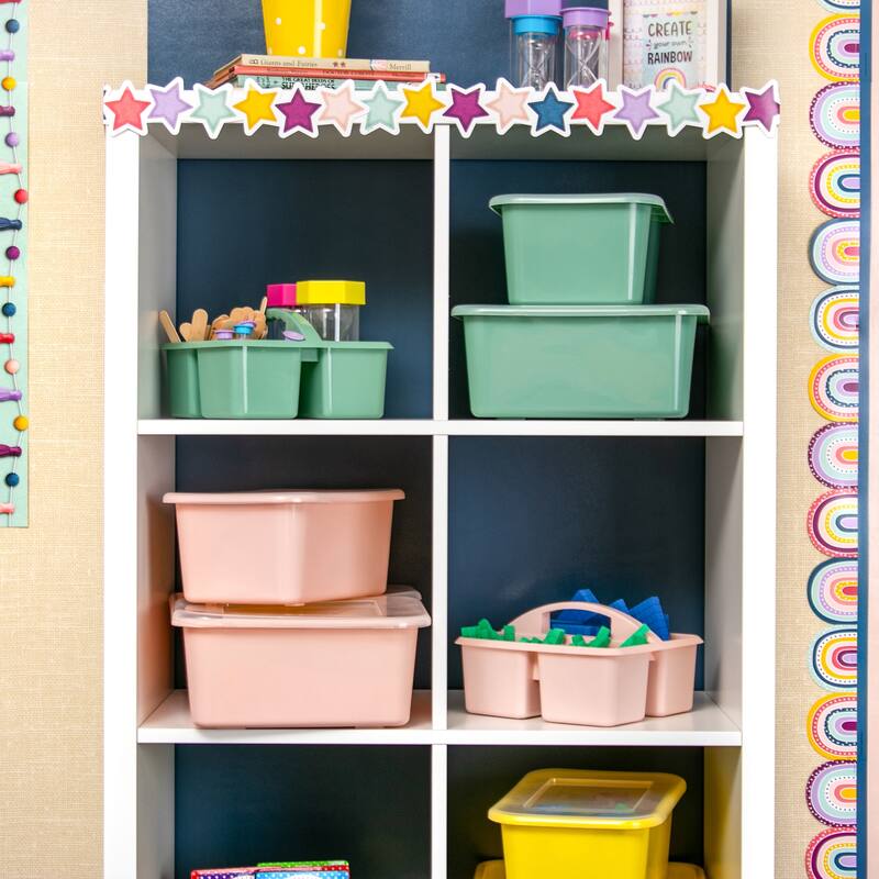 Teacher Created Resources Eucalyptus Green Plastic Storage Caddy, Pack of 6