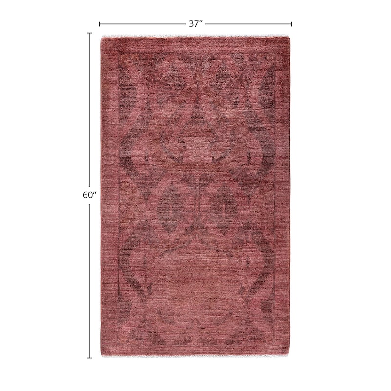 Contemporary Overdyed Wool Hand Knotted Area Rug - 3' 1" x 5' 0"