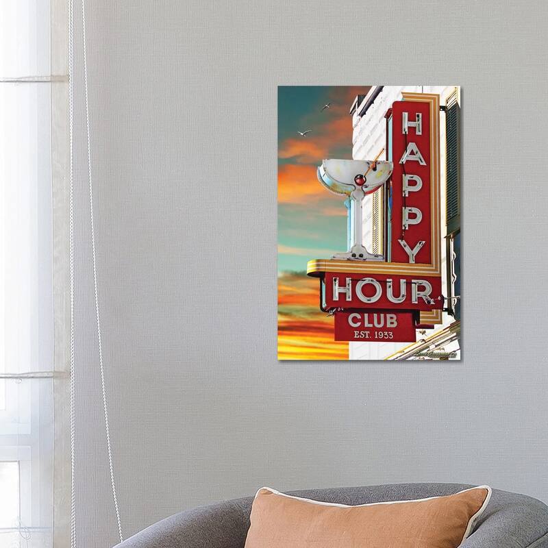 iCanvas "Happy Hour Club" by Larry Grossman Canvas Print - 26x18x1.5