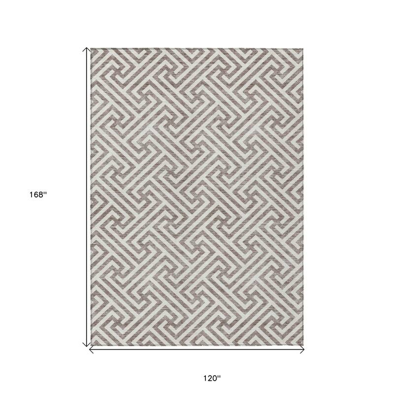 HomeRoots Geometric Transitional Rectangle Outdoor Rug