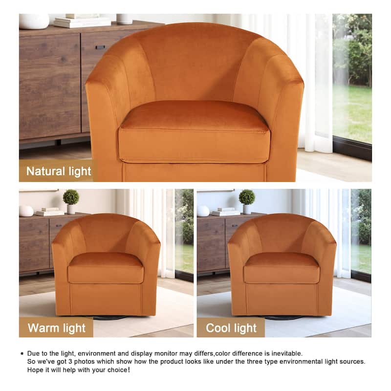 Modern Upholstered Accent Swivel Barrel Chair for Living Room