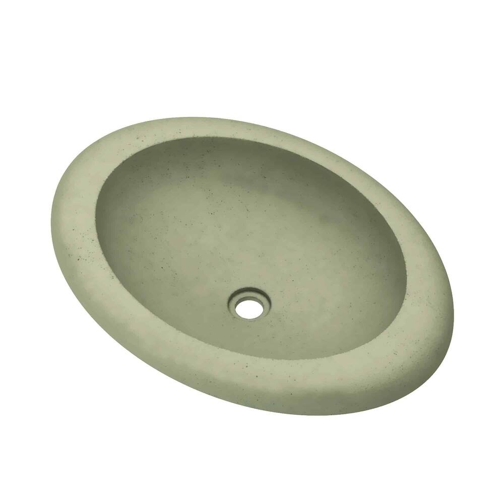 Cuyama NativeStone and Concrete Drop-in Bathroom Sink - 21" x 15" x 5"