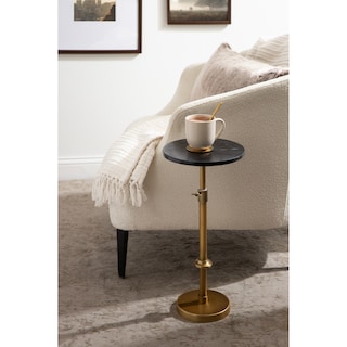 Kate and Laurel Engles Adjustable Marble Table and Plant Stand