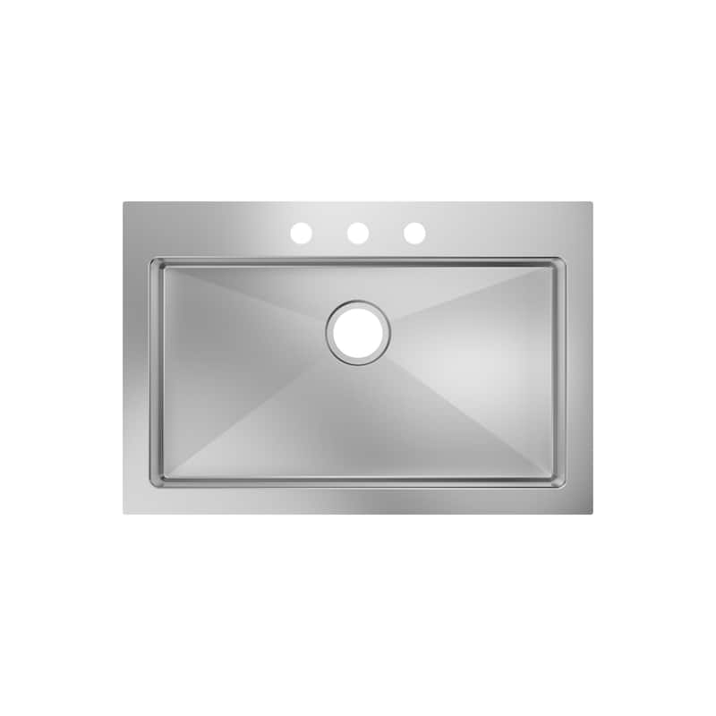 PROFLO PFDM1B3322553 Sault 33" ADA Compliant Drop In Single Basin - Stainless Steel