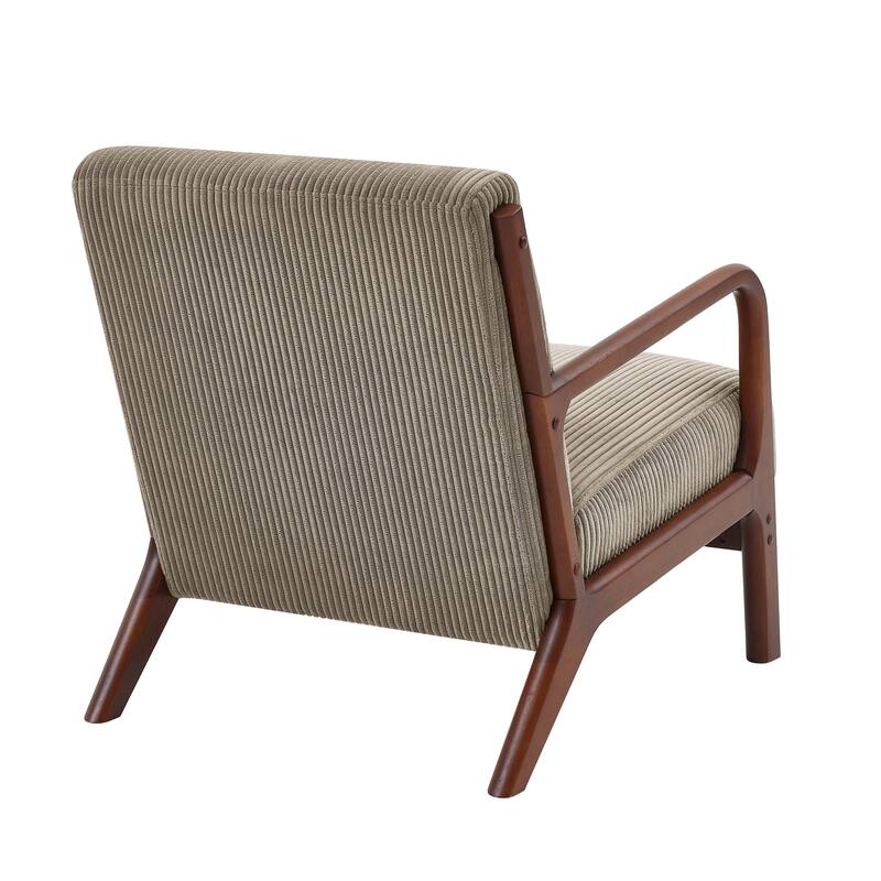 Lounge Chair with Wooden Frame - 32.25" D x 26" W x 30.5" H