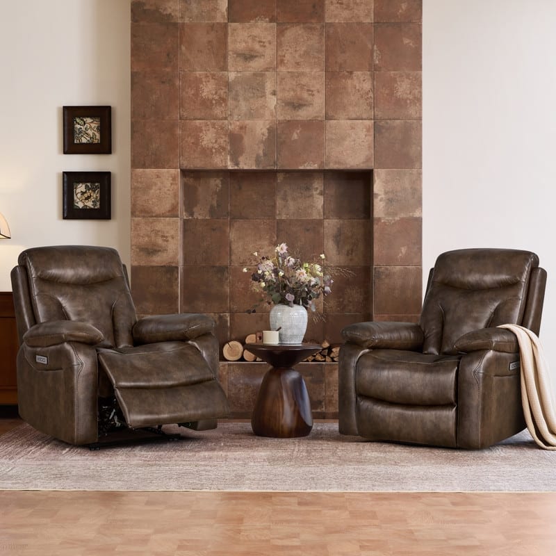 Spruce & Spring Dual Motor Power Recliner Wall Hugger with Power Headrest