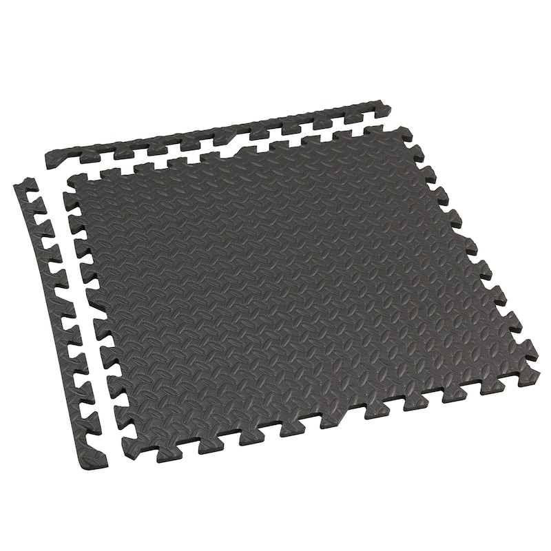 12 Tiles Puzzle Exercise Mat with EVA Foam Interlocking Tiles (60x60