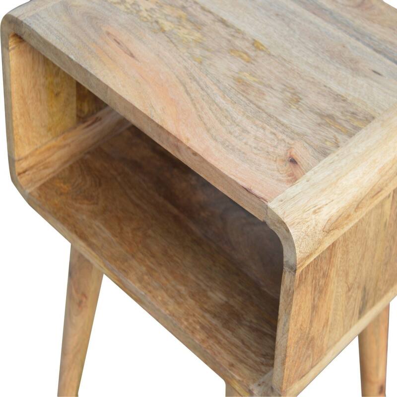 Artisan Furniture Solid Wood Curved Open Nightstand