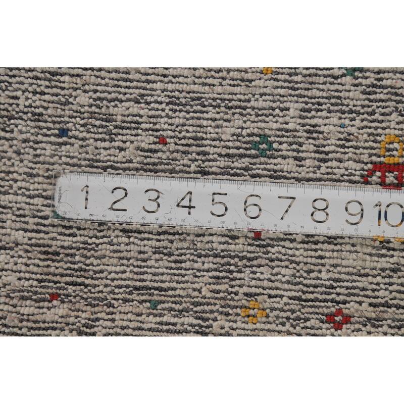 Hand Knotted Oriental 100% Wool Carpet Tribal Tribal Beige & Ivories Gabbeh Area Rug - 12' 2'' X 8' 11''