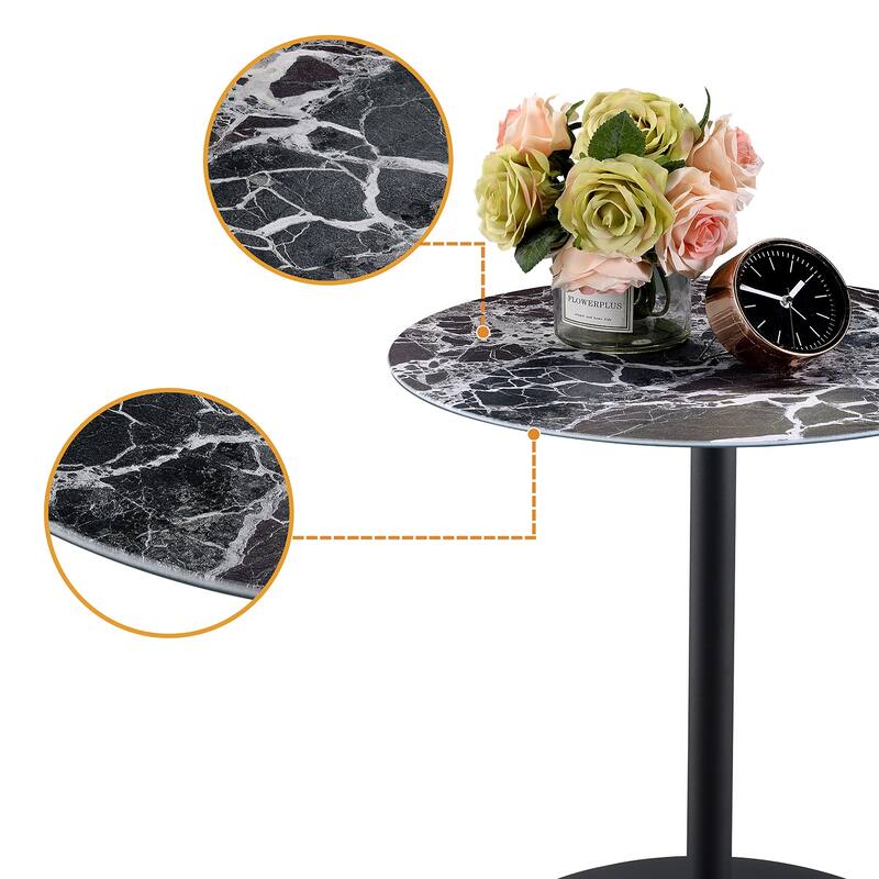 Round End Table with Metal Base