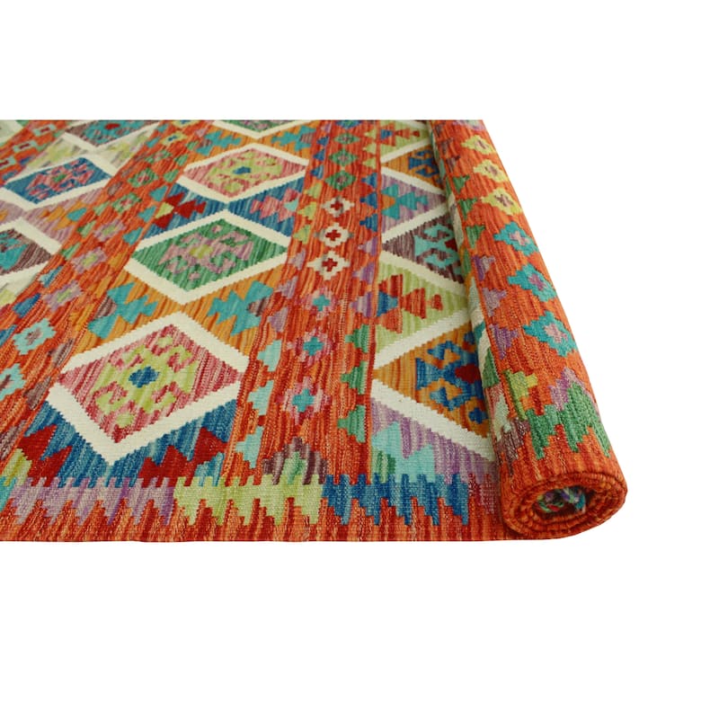 Flatweave Truman Red/Ivory Rug - 8'4" x 11'9"