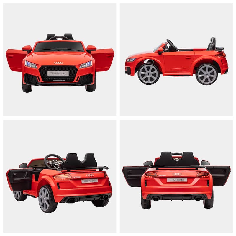 Electric Car for Kids with 4-Wheel Suspension, Luxury Ride on Car with Seat Belt, Parent Remote Control Electric Car Toy, Red