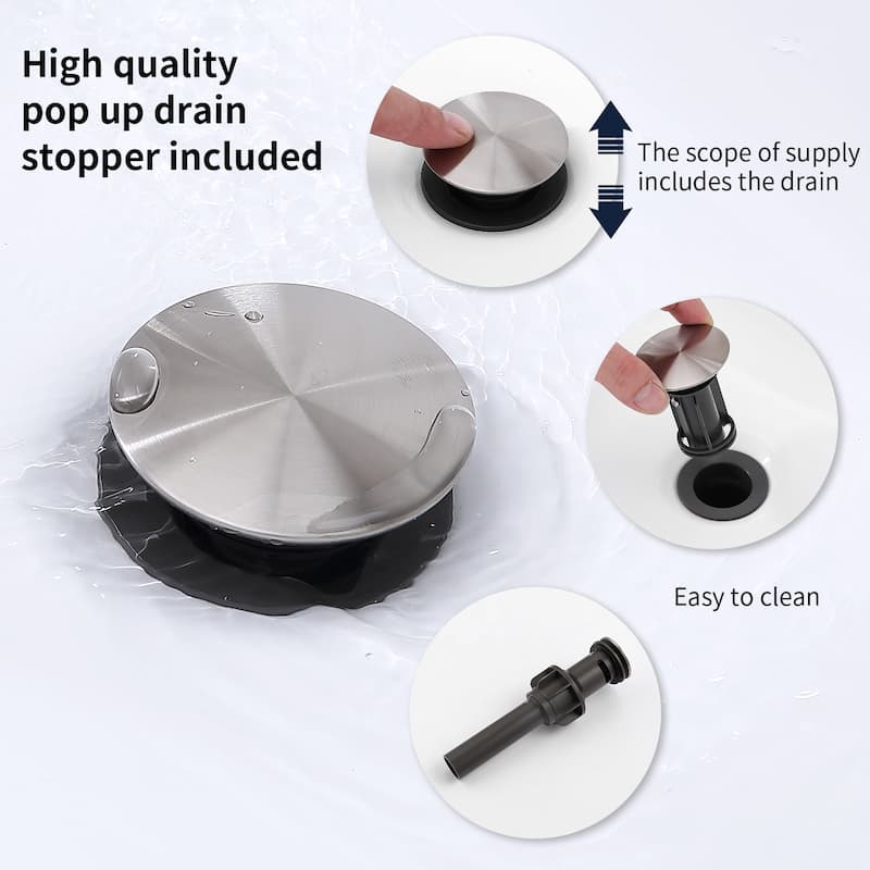 2-Handle Bathroom Sink Faucet Oil Rubbed Bronze 4 Inches Centerset Vanity Faucet 3 Hole Bathroom Faucet with Pop Up Drain