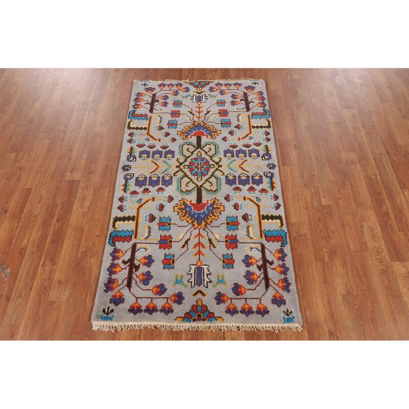 All-Over Ziegler Oriental Accent Rug Hand-Knotted Wool Carpet - 2'9" X 5'0"