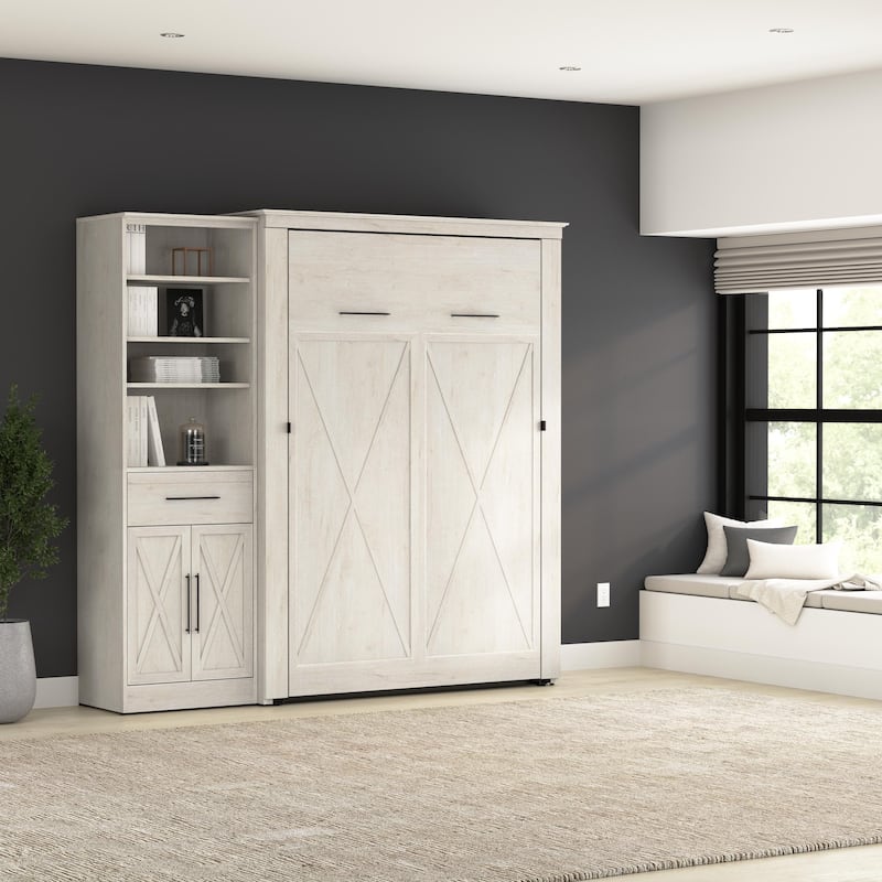 Key West Full Murphy Bed with Closet Wardrobe (88W) by Bestar