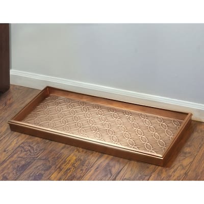 Double Circles Galvanized Steel Boot Tray by Good Directions