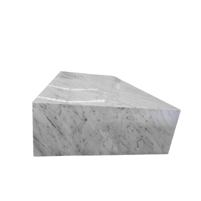 BETACH Genuine Marble Block Coffee Table - Carrara Marble